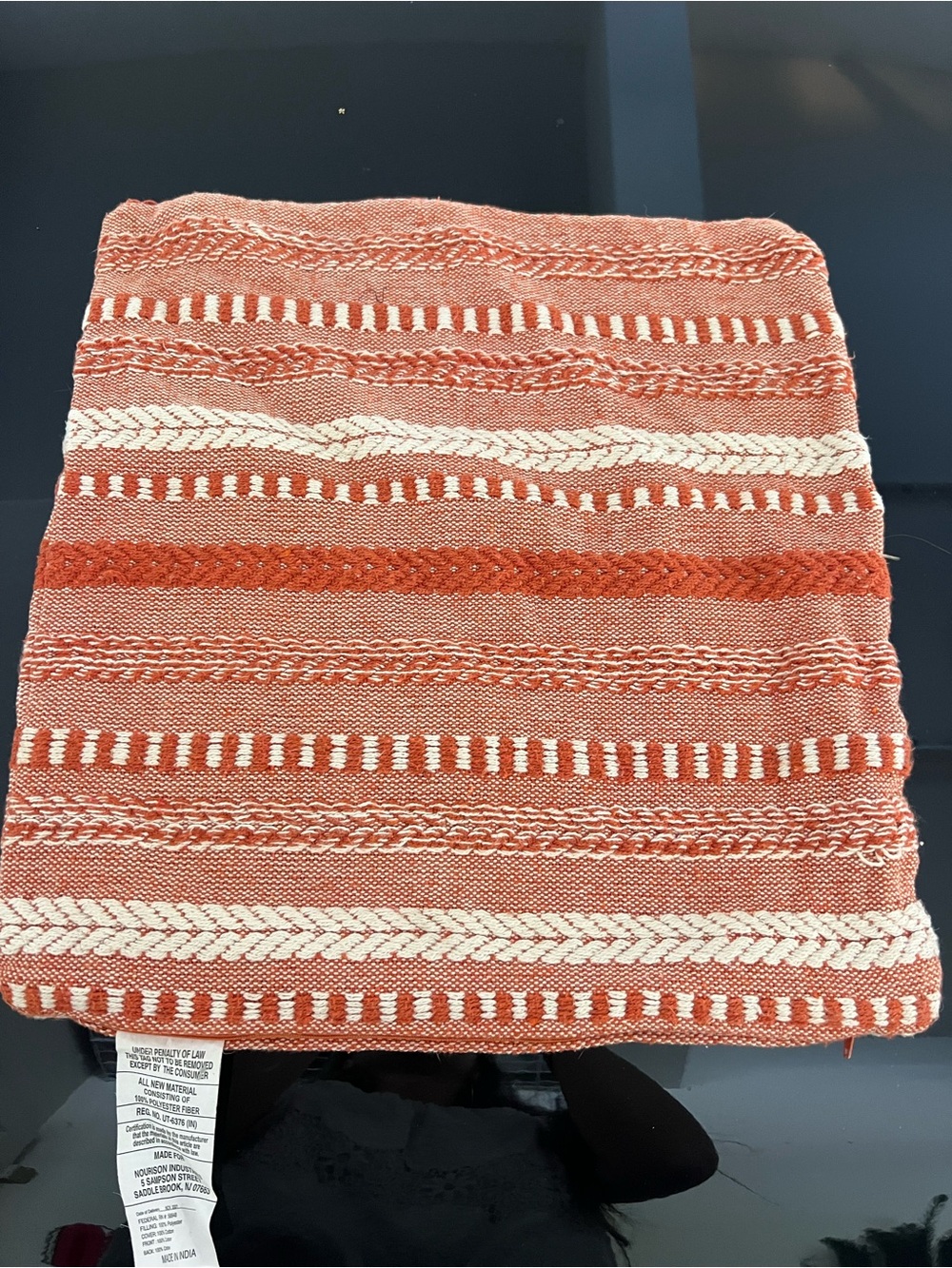 Vintage Farmhouse Textured Striped Accent Pillow Cover Set of (2)